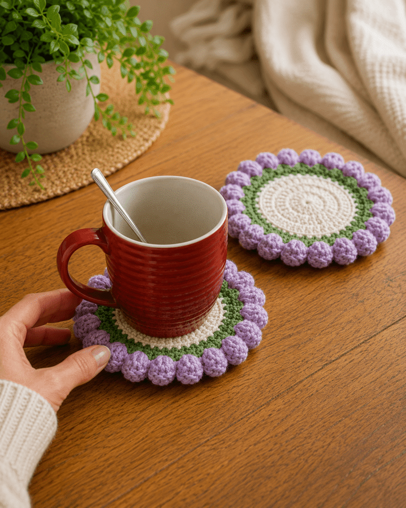Crochet Classic Granny Stitch Green and Red Boho Bandana Scarf Pattern