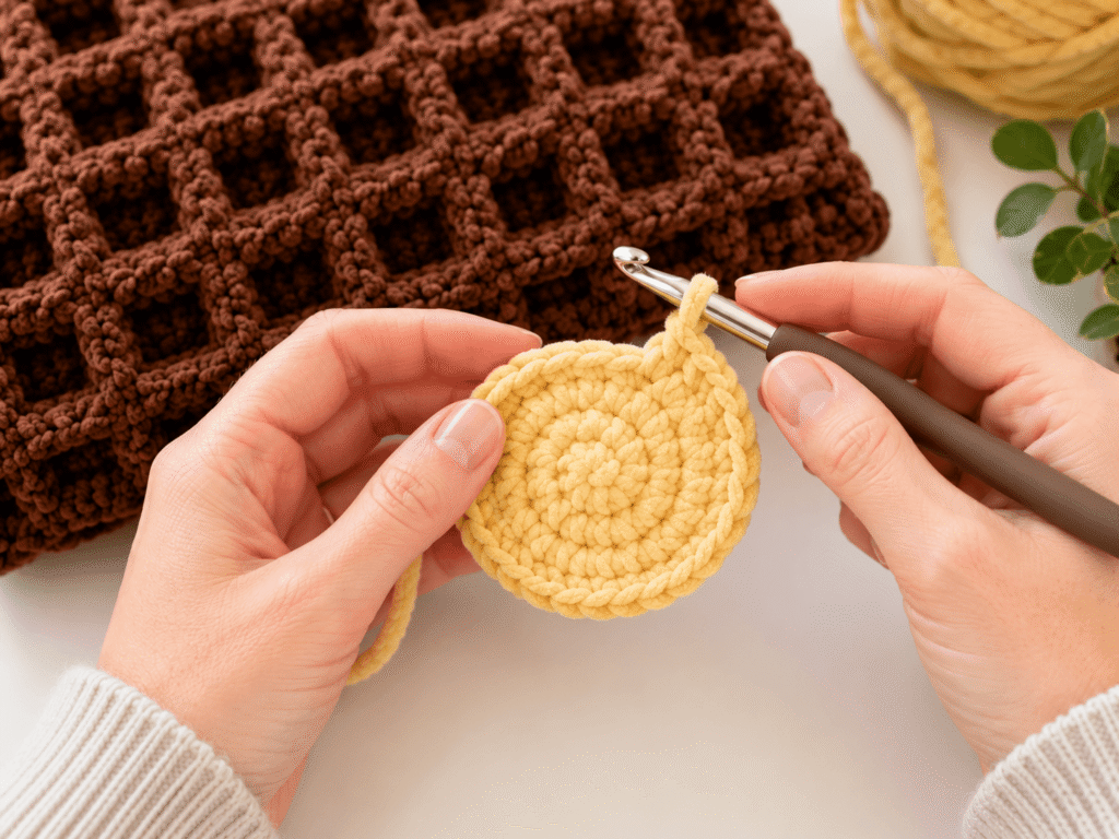 Waffle Pillow Crochet Pattern