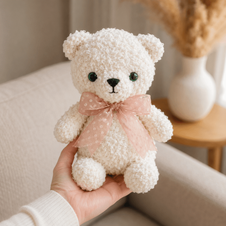 Crochet Soufflé Teddy Bear: A Free Beginner Amigurumi Pattern