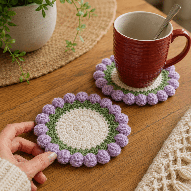 CROCHET FLOWER COASTER