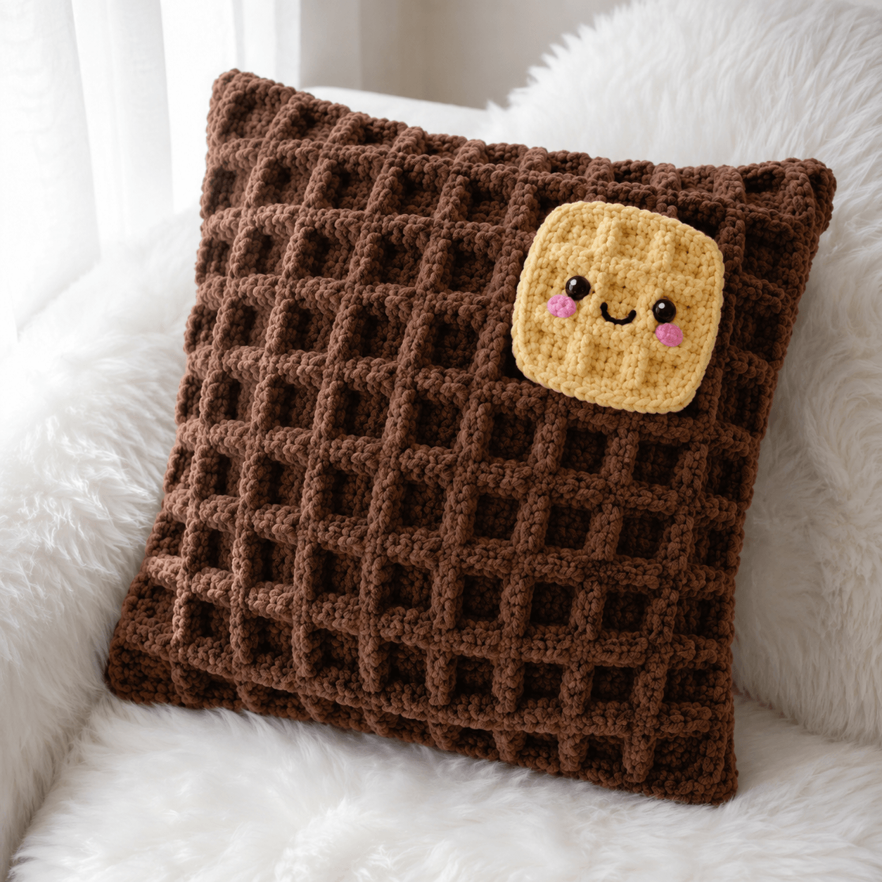 Waffle Pillow Crochet Pattern